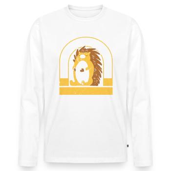 Nagetier Feelin’ Porcu-Fine Stachelschwein - Männer Premium Bio Langarmshirt - Weiß - Vorne - Nico (187cm)