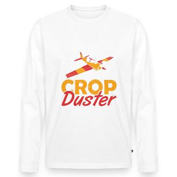 Certified Crop Duster Sprayer - Men's Premium Organic Long Sleeve Shirt - white - Front - Nico (187cm)