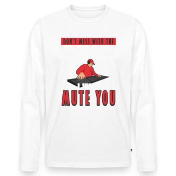 Sound Guy I will Mute You ingénieur du son - T-shirt manches longues Premium bio Homme - blanc - Devant - Nico (187cm)