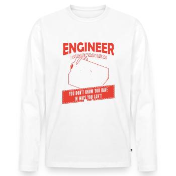 Audio Engineer Solve Problem Tontechniker - Männer Premium Bio Langarmshirt - Weiß - Vorne - Nico (187cm)