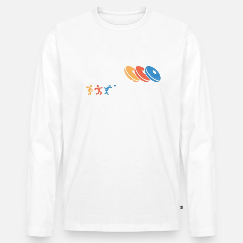 Diskus I Like To Throw Things Diskuswerfer - Männer Premium Bio Langarmshirt - Weiß