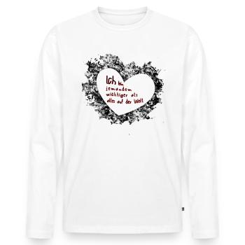 romantische liebeserklärung - Männer Premium Bio Langarmshirt - Weiß - Vorne - Nico (187cm)