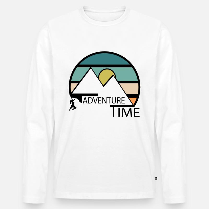Adventure Time - Männer Premium Bio Langarmshirt - Weiß