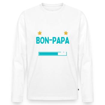 Je peux pas Bon-Papa 2024 Futur Grand-père - T-shirt manches longues Premium bio Homme - blanc - Devant - Nico (187cm)