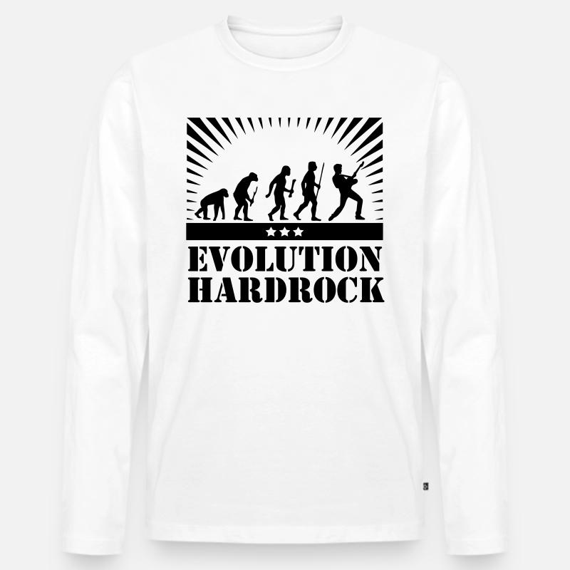 Evolution Hardrock - Männer Premium Bio Langarmshirt - Weiß