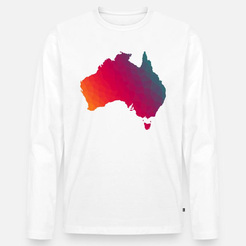Australien - Männer Premium Bio Langarmshirt - Weiß