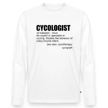 Cykinloge Definition Cyclists Cyclists Cyclists - Men's Premium Organic Long Sleeve Shirt - white - Front - Nico (187cm)