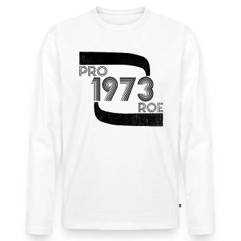 Pro Roe 1973 Retro Frauenrechte Feminist - Männer Premium Bio Langarmshirt - Weiß - Vorne - Nico (187cm)