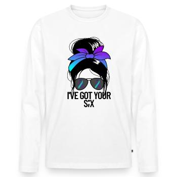Ich habe dein sechs chaotisches Br�tchen Selbstmor - Männer Premium Bio Langarmshirt - Weiß - Vorne - Nico (187cm)