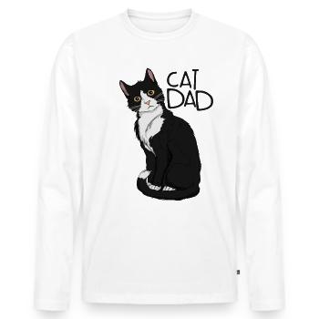 Tuxedo katvad vaters schenken katvad tuxedo katvad - Männer Premium Bio Langarmshirt - Weiß - Vorne - Nico (187cm)
