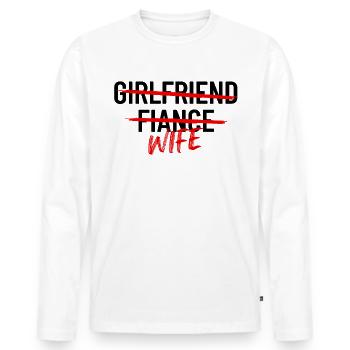 Freundin Frau Frau Frauenpaare verheiratet - Männer Premium Bio Langarmshirt - Weiß - Vorne - Nico (187cm)