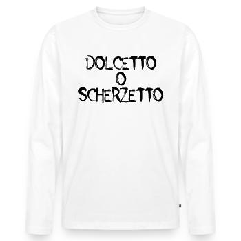 Dolcetto o Scherzetto Italienischer Trick oder beh - Männer Premium Bio Langarmshirt - Weiß - Vorne - Nico (187cm)