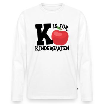 K ist f�r Kinderg�rtnerin zur�ck in die Schule - Männer Premium Bio Langarmshirt - Weiß - Vorne - Nico (187cm)