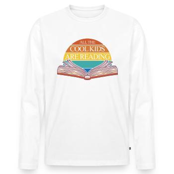 Alle coolen Kinder lesen B�cher �ler - Männer Premium Bio Langarmshirt - Weiß - Vorne - Nico (187cm)