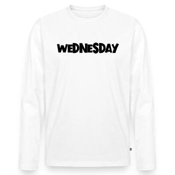 Mittwoch der Woche minimalistischer Mittwoch - Männer Premium Bio Langarmshirt - Weiß - Vorne - Nico (187cm)