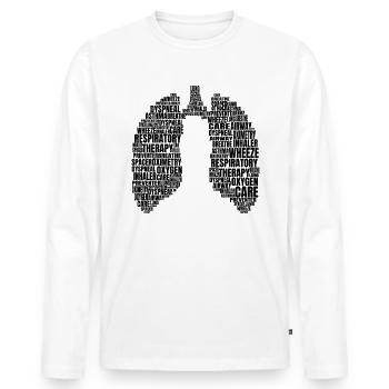 Atemtherapeut Lungenwort Wolkentherapeut - Männer Premium Bio Langarmshirt - Weiß - Vorne - Nico (187cm)