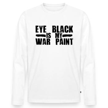 Eye Black ist mein Kriegsfarben Baseball -Spielerj - Männer Premium Bio Langarmshirt - Weiß - Vorne - Nico (187cm)