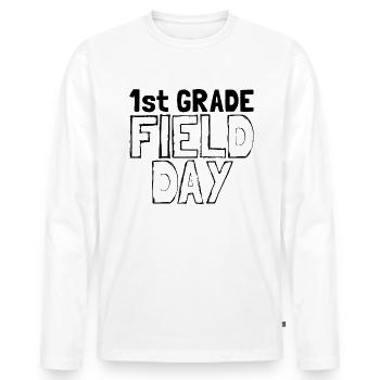 1. Klasse Field Day School Kinderlehrer 1. Klasse - Männer Premium Bio Langarmshirt - Weiß - Vorne - Nico (187cm)
