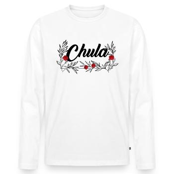 Chula Latina Mexicana Frauen Chula - Männer Premium Bio Langarmshirt - Weiß - Vorne - Nico (187cm)