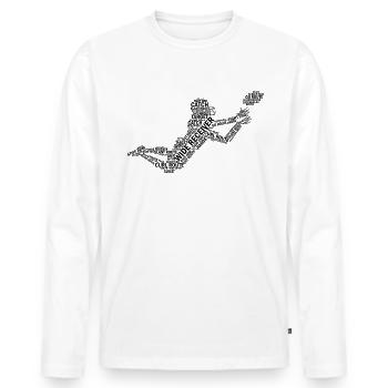 Receiver Word Cloud Football Sports Fan Football - Männer Premium Bio Langarmshirt - Weiß - Vorne - Nico (187cm)