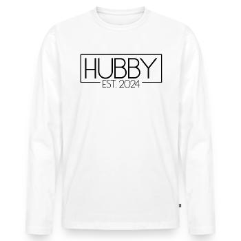 Ehemann Est. 2024 Matching Ehepaar verheiratet mit - Männer Premium Bio Langarmshirt - Weiß - Vorne - Nico (187cm)