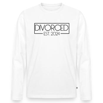 Geschiedener Est. 2024 Endlich geschieden geschied - Männer Premium Bio Langarmshirt - Weiß - Vorne - Nico (187cm)