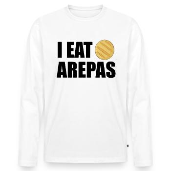 Ich esse arepas kolumbianische venezolanische late - Männer Premium Bio Langarmshirt - Weiß - Vorne - Nico (187cm)