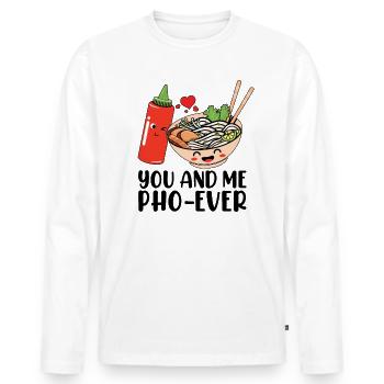 Sie und ich Pho-immer lustiger vietnamesisches Ess - Männer Premium Bio Langarmshirt - Weiß - Vorne - Nico (187cm)