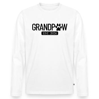Opaw Est. 2024 Großeltern der Herrenhunde Großpfot - Männer Premium Bio Langarmshirt - Weiß - Vorne - Nico (187cm)