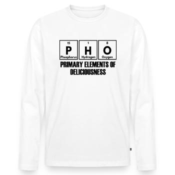 Pho primäre Elemente der Köstlichkeit lustig Pho - Männer Premium Bio Langarmshirt - Weiß - Vorne - Nico (187cm)