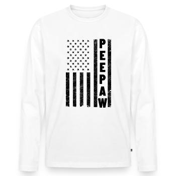Peepaw amerikanische Flagge Vatertagsgeschenk Gran - Männer Premium Bio Langarmshirt - Weiß - Vorne - Nico (187cm)