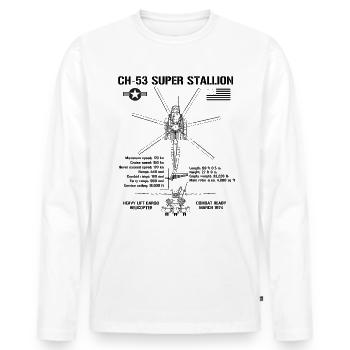CH-53 Super Stallion Attack Hubschrauberspezifikat - Männer Premium Bio Langarmshirt - Weiß - Vorne - Nico (187cm)