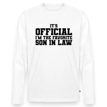 Es ist offiziell, ich bin der beliebteste Schwiege - Männer Premium Bio Langarmshirt - Weiß - Vorne - Nico (187cm)