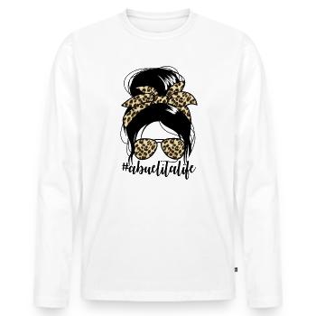 Abuelitalife Messy Bun Muttertag mexikanische Oma - Männer Premium Bio Langarmshirt - Weiß - Vorne - Nico (187cm)