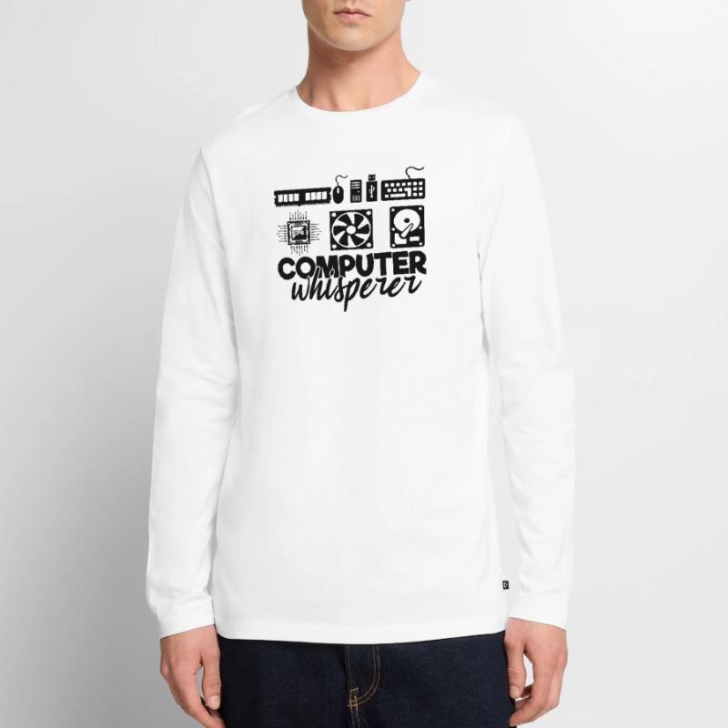 Computer Whisperer IT Techy Herren-Tech-Support Männer Premium Bio Langarmshirt