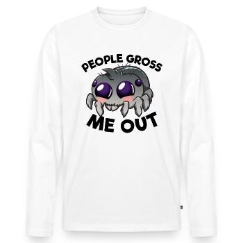 Die Leute ekeln mich an, Pet Spooder Jumping Spide - Männer Premium Bio Langarmshirt - Weiß - Vorne - Nico (187cm)