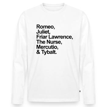 Romeo und Julia-Figuren William ShakespeareWilliam - Männer Premium Bio Langarmshirt - Weiß - Vorne - Nico (187cm)