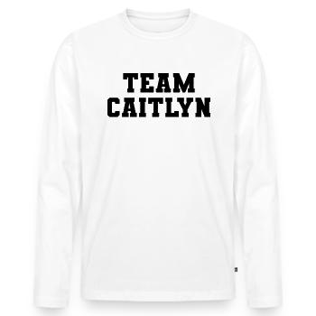Team Caitlyn - Männer Premium Bio Langarmshirt - Weiß - Vorne - Nico (187cm)