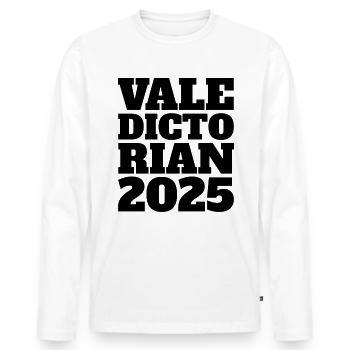 Jahrgangsbester 2025, Abschlussjahrgang 2025 - Männer Premium Bio Langarmshirt - Weiß - Vorne - Nico (187cm)