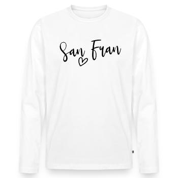 San Fran Love San Francisco My Home Women's - Männer Premium Bio Langarmshirt - Weiß - Vorne - Nico (187cm)