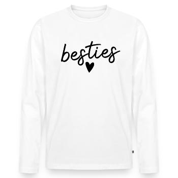Besties Bester Freund Süße beste Freundin Besties - Männer Premium Bio Langarmshirt - Weiß - Vorne - Nico (187cm)