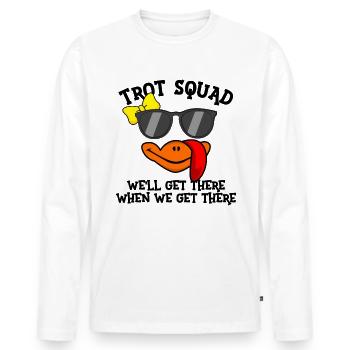 Trot Squad Lustige Thanksgiving-Trottruppe für Fra - Männer Premium Bio Langarmshirt - Weiß - Vorne - Nico (187cm)