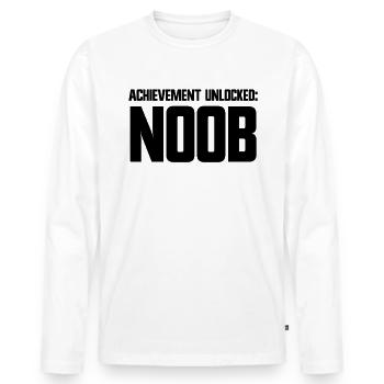 Erfolg freigeschaltet Noob Videospiele Gamer Noob - Männer Premium Bio Langarmshirt - Weiß - Vorne - Nico (187cm)