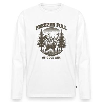 Gefrierschrank voller guter Ziel-Elchjäger-Männerj - Männer Premium Bio Langarmshirt - Weiß - Vorne - Nico (187cm)