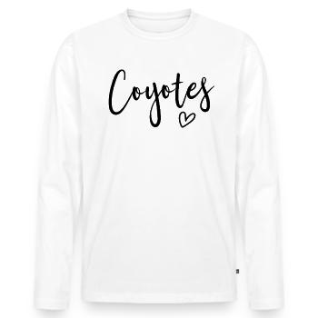 Coyotes High School Maskottchen Sportmannschaft Co - Männer Premium Bio Langarmshirt - Weiß - Vorne - Nico (187cm)