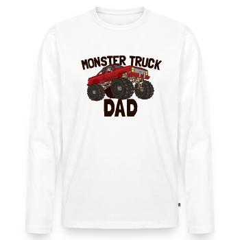 Monster Truck Papa - Männer Premium Bio Langarmshirt - Weiß - Vorne - Nico (187cm)