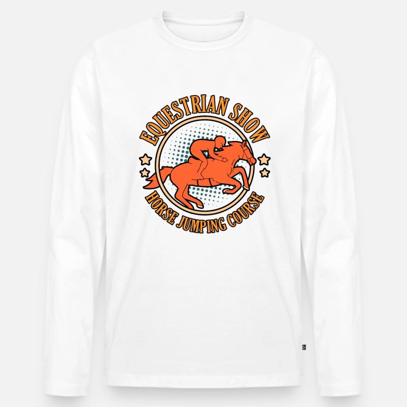 Reiter-lustiges Reiten-mädchen-geschenk - Männer Premium Bio Langarmshirt - undefined