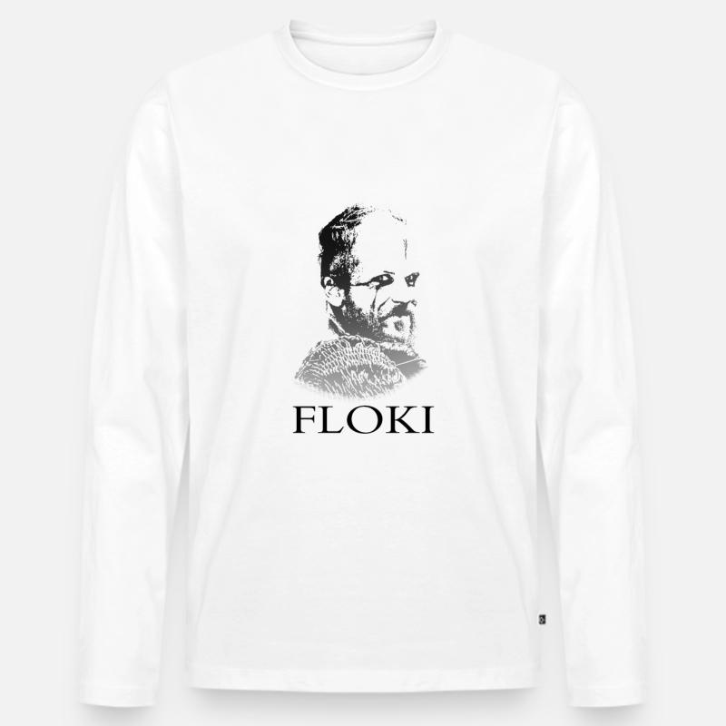 Floki - Männer Premium Bio Langarmshirt - Weiß