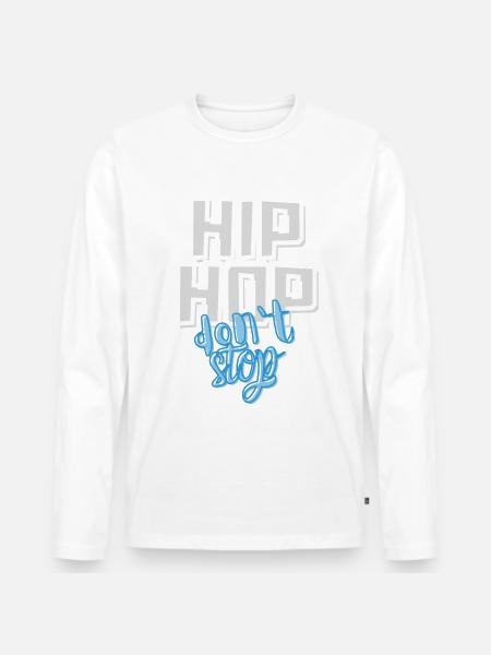 HIP HOP don‘t stop - Männer Premium Bio Langarmshirt - Weiß