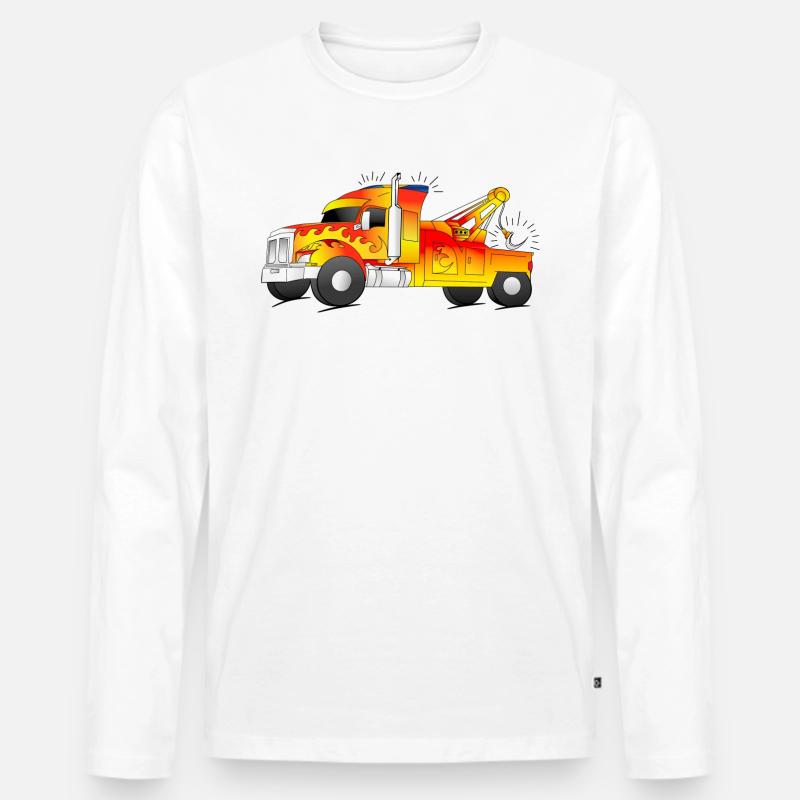 cooler Abschleppwagen Abschlepper LKW - Männer Premium Bio Langarmshirt - Weiß